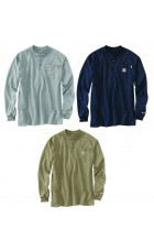 Carhartt Flame Resistant Traditional Long Sleeve Cotton Henley C100237