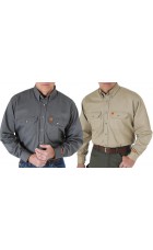 Wrangler Flame Resistant Solid Long Sleeve Work Shirt CFR3W5